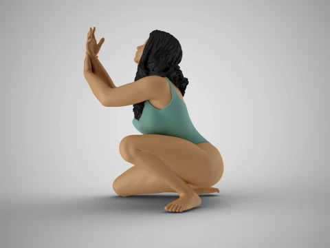 Begging Woman 3D Print Model
