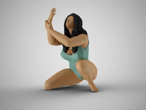Begging Woman 3D Print Model