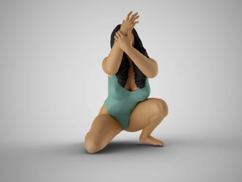 Begging Woman 3D Print Model