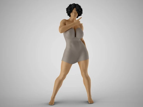 Kendine g&uuml;venen kız 3D Baskı Modeli