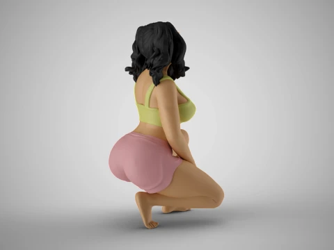 Girl Holding her Head 3D Print Model