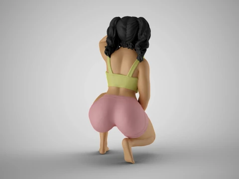 Girl Holding her Head 3D Print Model