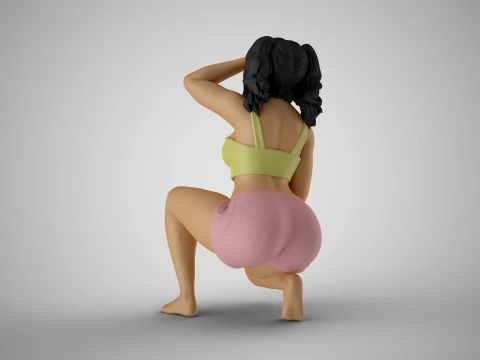Girl Holding her Head 3D Print Model