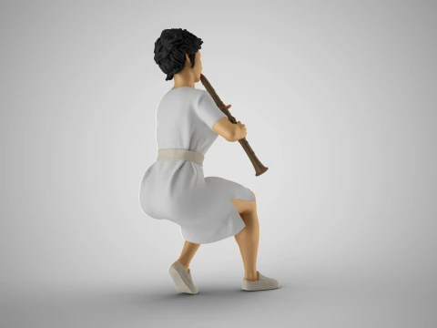 Woman Playing Clarinet 3D Print Model