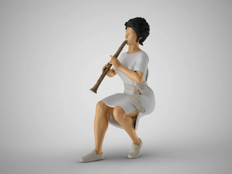 Woman Playing Clarinet 3D Print Model