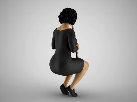 Woman Playing Clarinet 2 3D Print Model