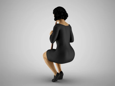 Woman Playing Clarinet 2 3D Print Model