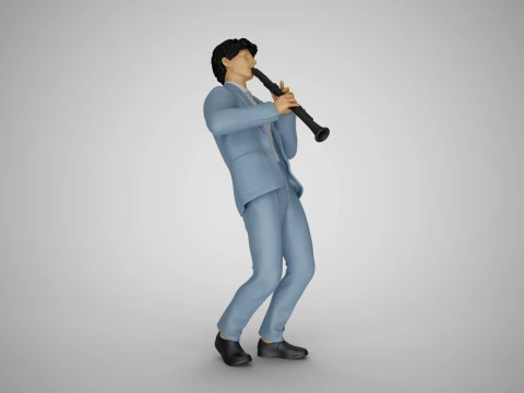 Klarnet &ccedil;alan adam 3D Baskı Modeli