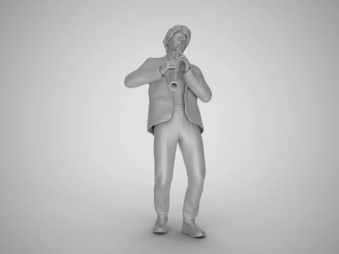 Man Playing Clarinet 3D Print Model