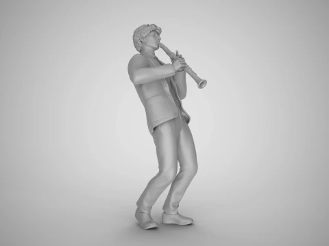 Man Playing Clarinet 3D Print Model