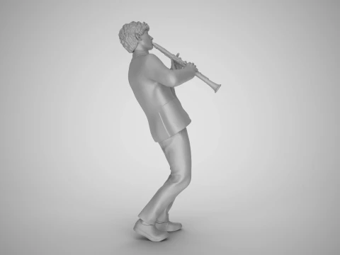 Man Playing Clarinet 3D Print Model