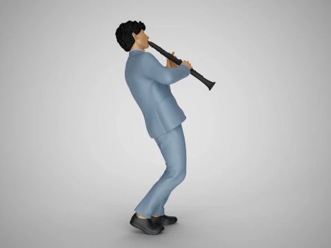 Man Playing Clarinet 3D Print Model