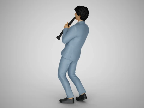 Man Playing Clarinet 3D Print Model