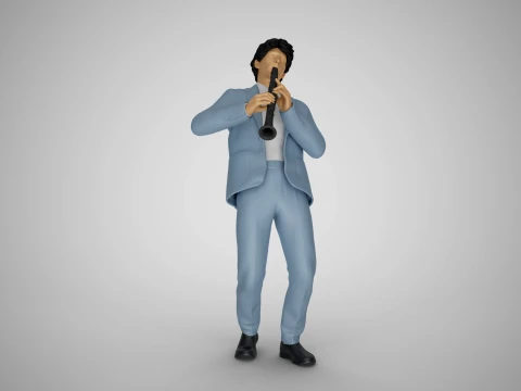 Man Playing Clarinet 3D Print Model