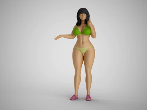 悩みを話す女性 3Dプリントモデル