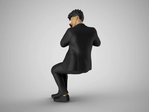 Man Playing Flute 3D Print Model