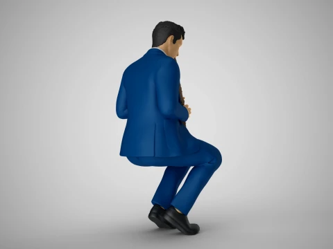 Man Playing Clarinet 2 3D Print Model