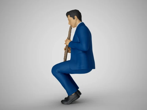 Man Playing Clarinet 2 3D Print Model