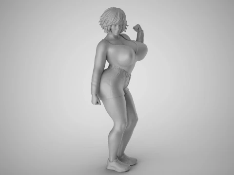 Fitness Girl Stylized 3D Print Model