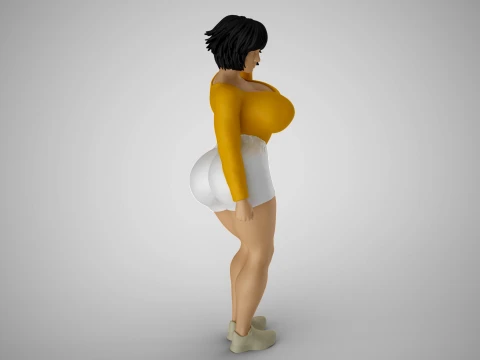 Fitness Girl Stylized 3D Print Model