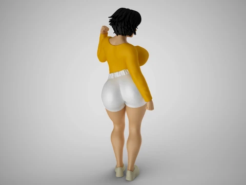 Fitness Girl Stylized 3D Print Model