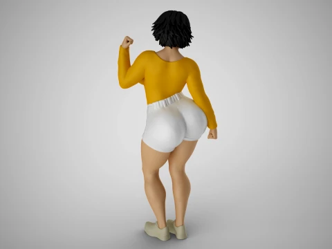 Fitness Girl Stylized 3D Print Model