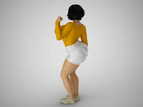 Fitness Girl Stylized 3D Print Model