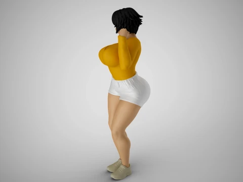 Fitness Girl Stylized 3D Print Model