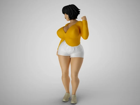 Fitness Girl Stylized 3D Print Model