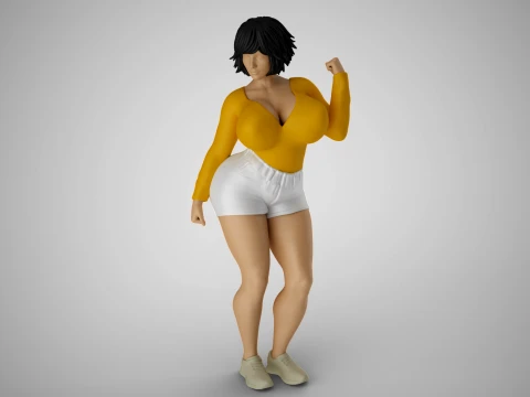 Fitness Girl Stylized 3D Print Model