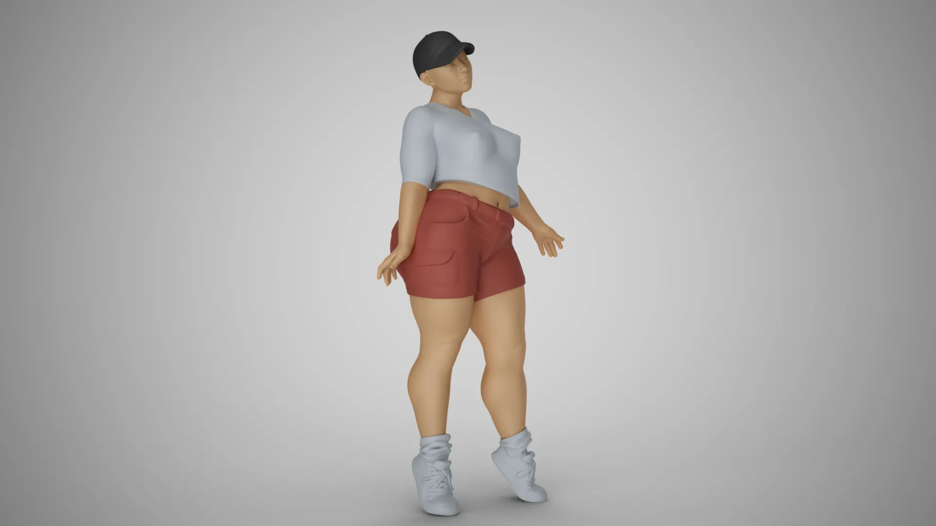 Street Girl 3D Print Model .c4d .max .obj .3ds .fbx .stl .blend 