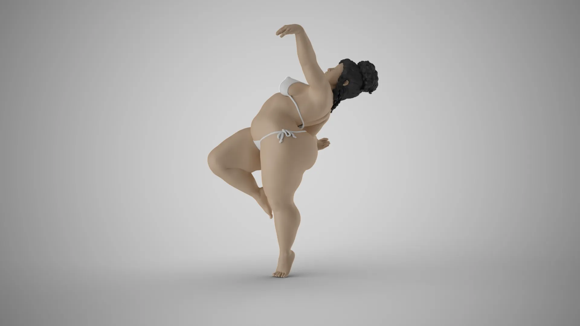 Overweight Dancer 3D Print Model .c4d .max .obj .3ds .fbx .stl .blend