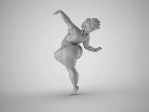 Overweight Dancer 3D Print Model