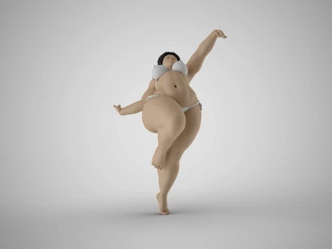 Overweight Dancer 3D Print Model