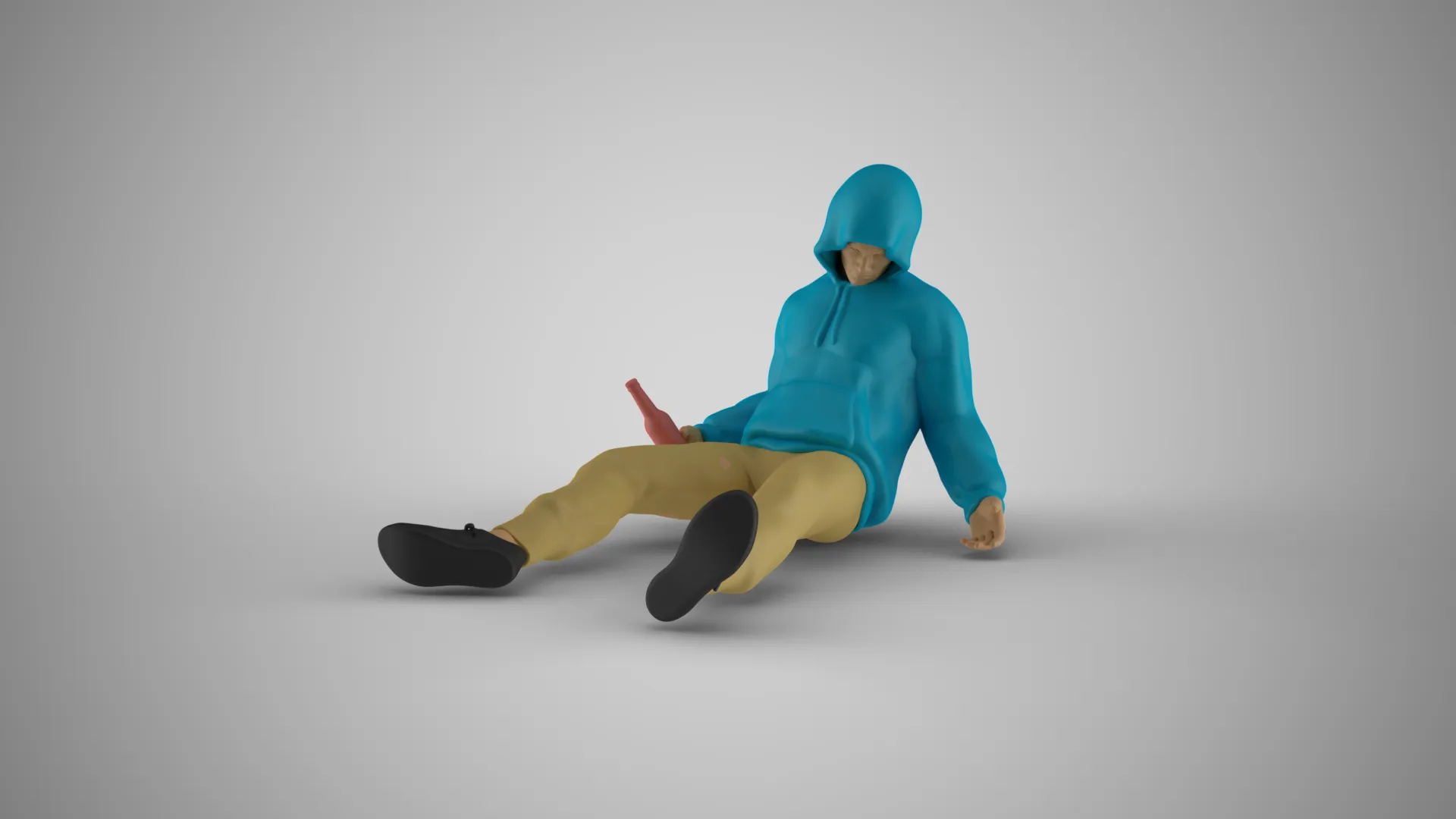 Drunk Man 3D Print Model .c4d .max .obj .3ds .fbx .stl .blend