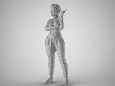 Woman Giving Sign 3D Print Model
