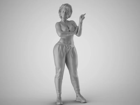 Woman Giving Sign 3D Print Model