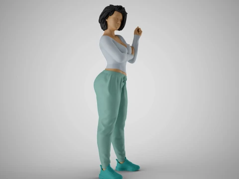 Woman Giving Sign 3D Print Model