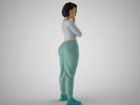 Woman Giving Sign 3D Print Model