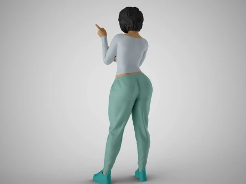 Woman Giving Sign 3D Print Model