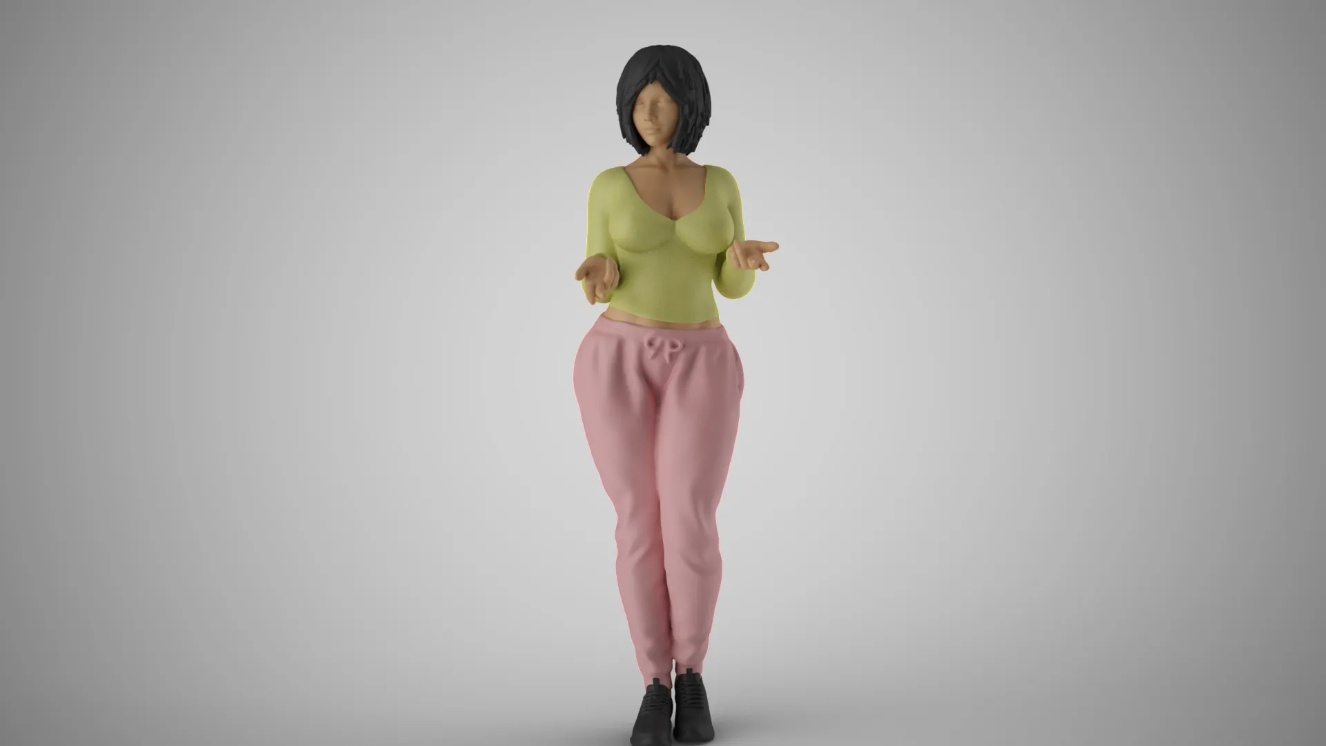 Very Expressive Girl 3D Print Model .c4d .max .obj .3ds .fbx .stl .blend