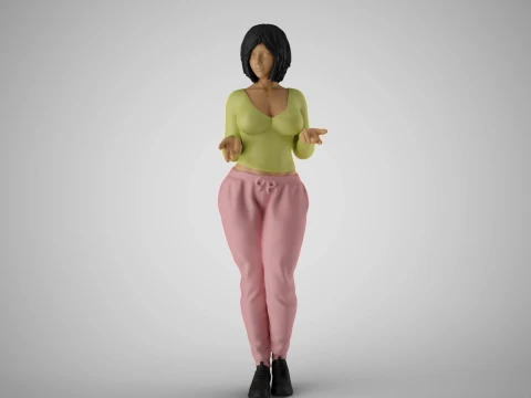 Zeer expressief meisje 3D printmodel