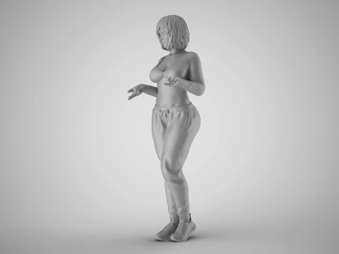 Very Expressive Girl 3D Print Model