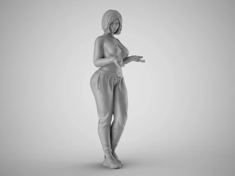 Very Expressive Girl 3D Print Model