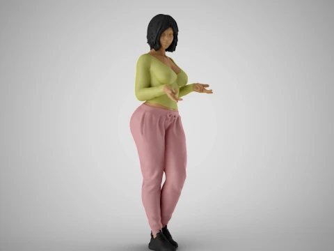 Very Expressive Girl 3D Print Model