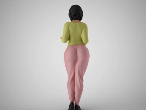 Very Expressive Girl 3D Print Model