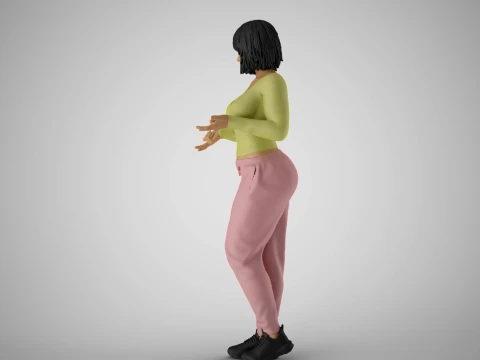 Very Expressive Girl 3D Print Model