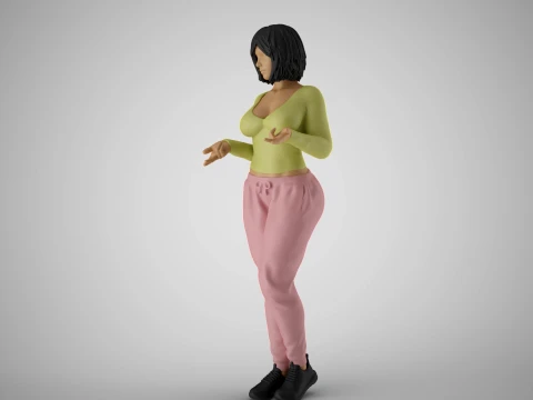 Very Expressive Girl 3D Print Model