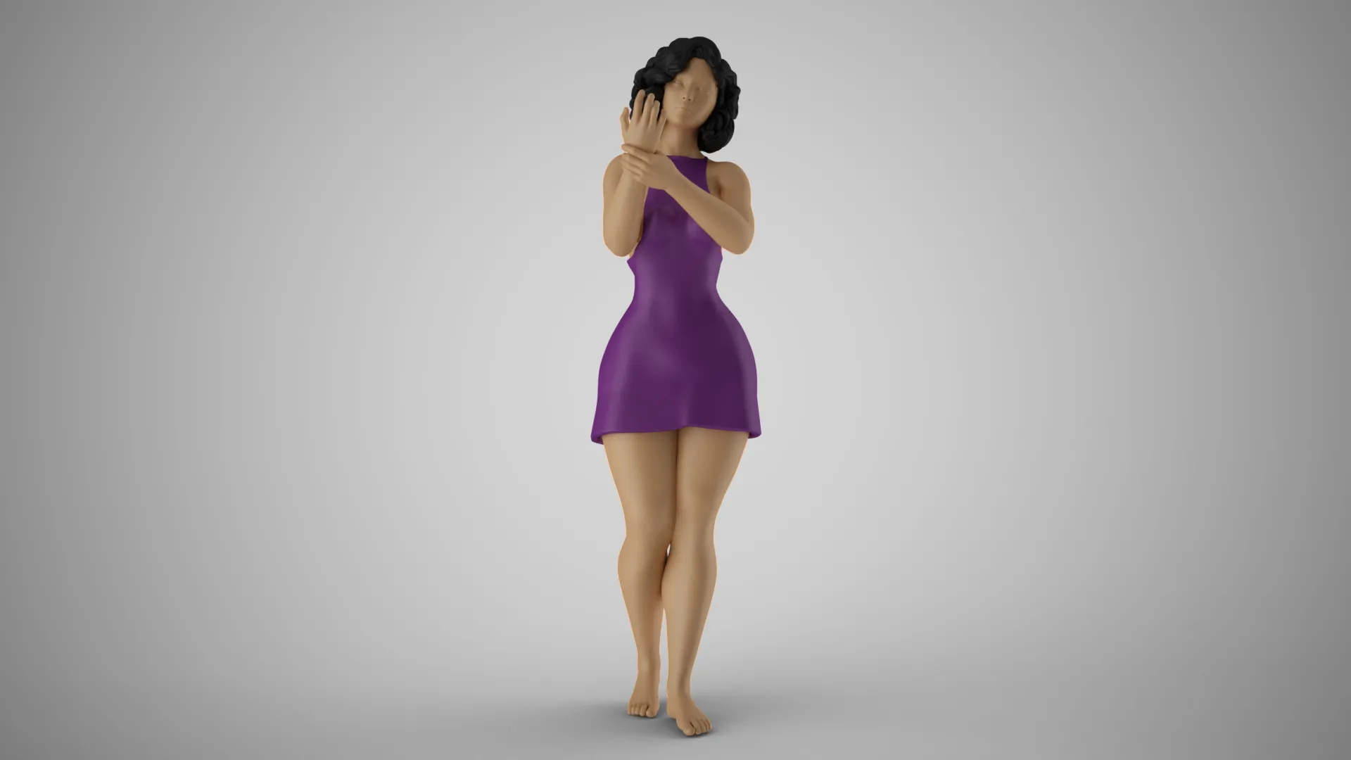 Woman Injured her Ankle 3D Print Model .c4d .max .obj .3ds .fbx .stl .blend