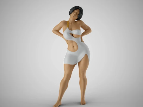 Vrouw met hand op taille 3D printmodel